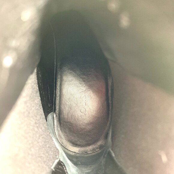 Louis Vuitton Black Leather Mid-Calf Boots 36.5 Thick Sole Slight Wear - Picture 8 of 9